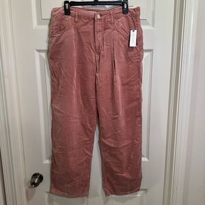 Women’s Pilcro Anthropologie The Breaker Corduroy Pants Coral Size 31 NWT